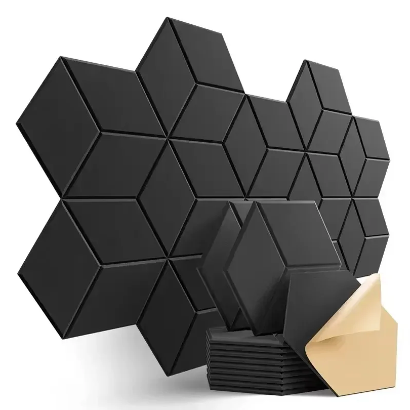 Office Furniture Group - 12 szt. Samoprzylepnych Sześciokątnych Paneli Dźwiękochłonnych