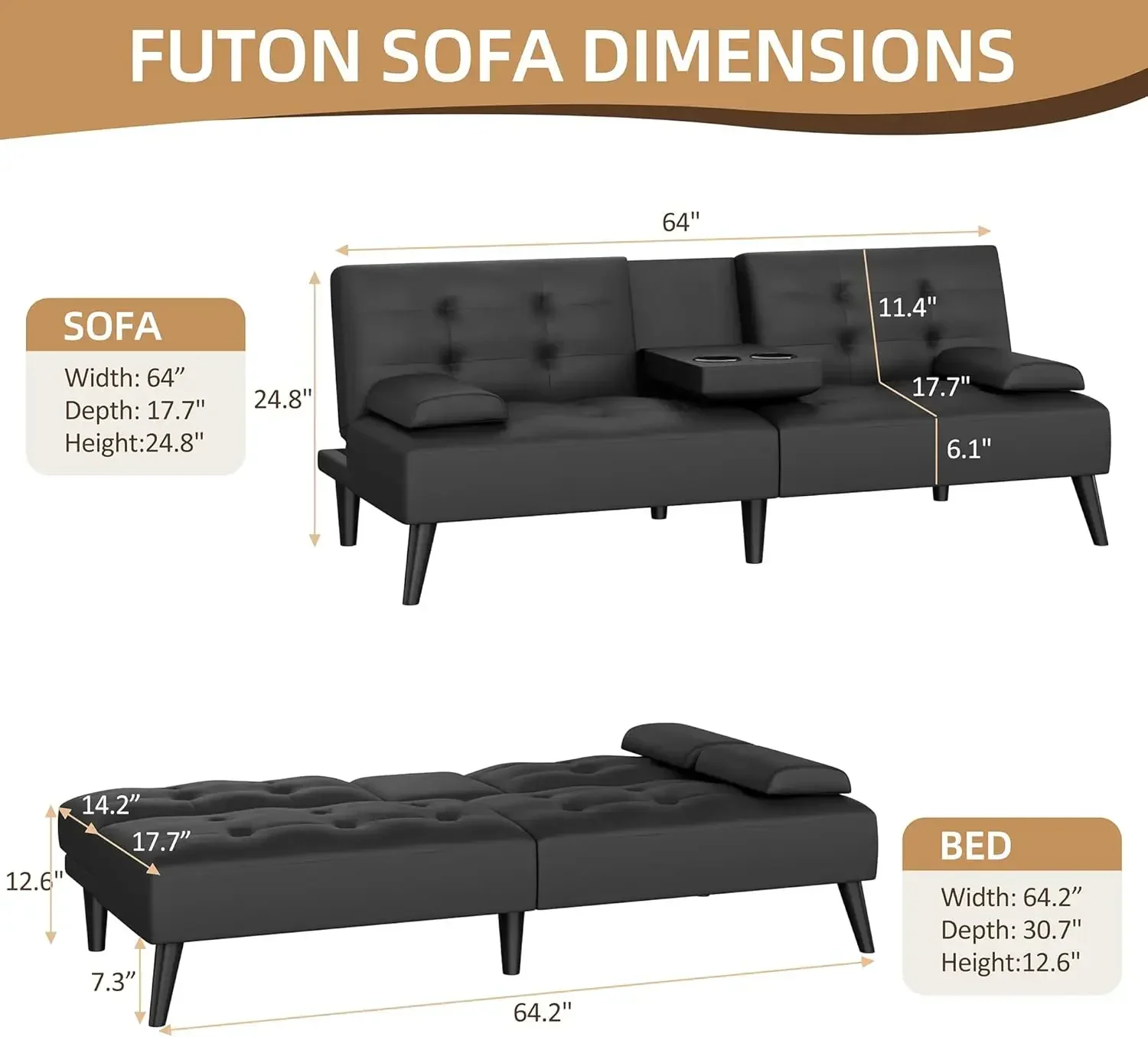 Sofa futon, skórzana rozkładan – Office Furniture Removal recenzja i cena