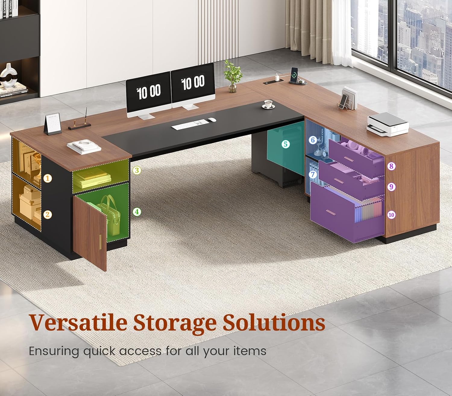 Biurko w kształcie litery L o  – File Cabinet Lateral recenzja i cena